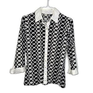 Anne Fontaine Black and White Button Down Shirt